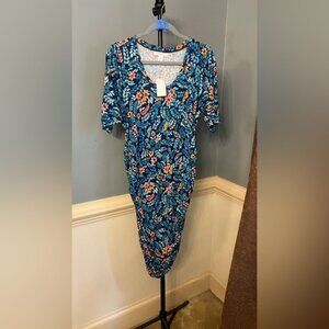 Motherhood Blue Floral Dress NWT large